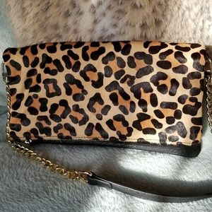 Cheetah Print/ Black Clutch